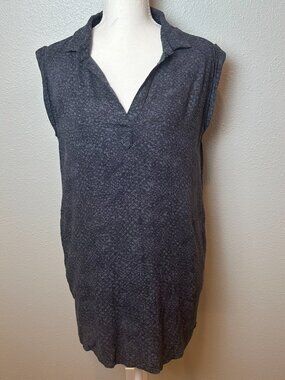 prAna Anini Modal Tunic Top / Dress Small Grey Split V Neck Cap Sleeve Gorp Boho